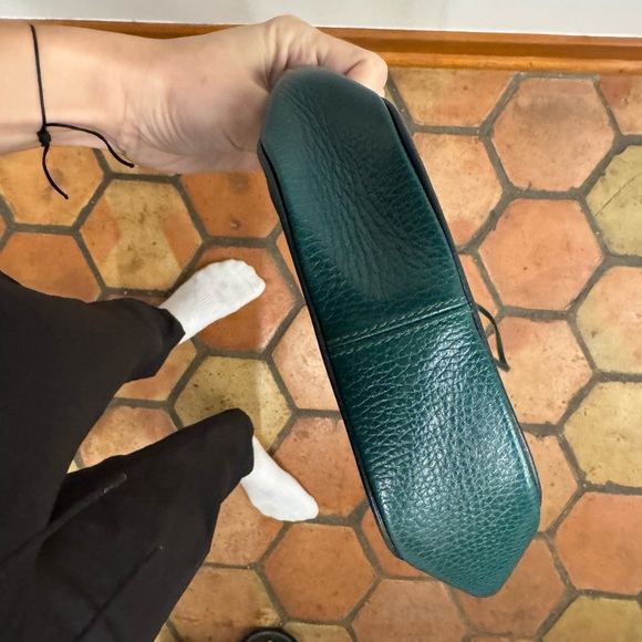 Vintage pristine condition Mark Cross leather purse green with black leather - Picture 7 of 7